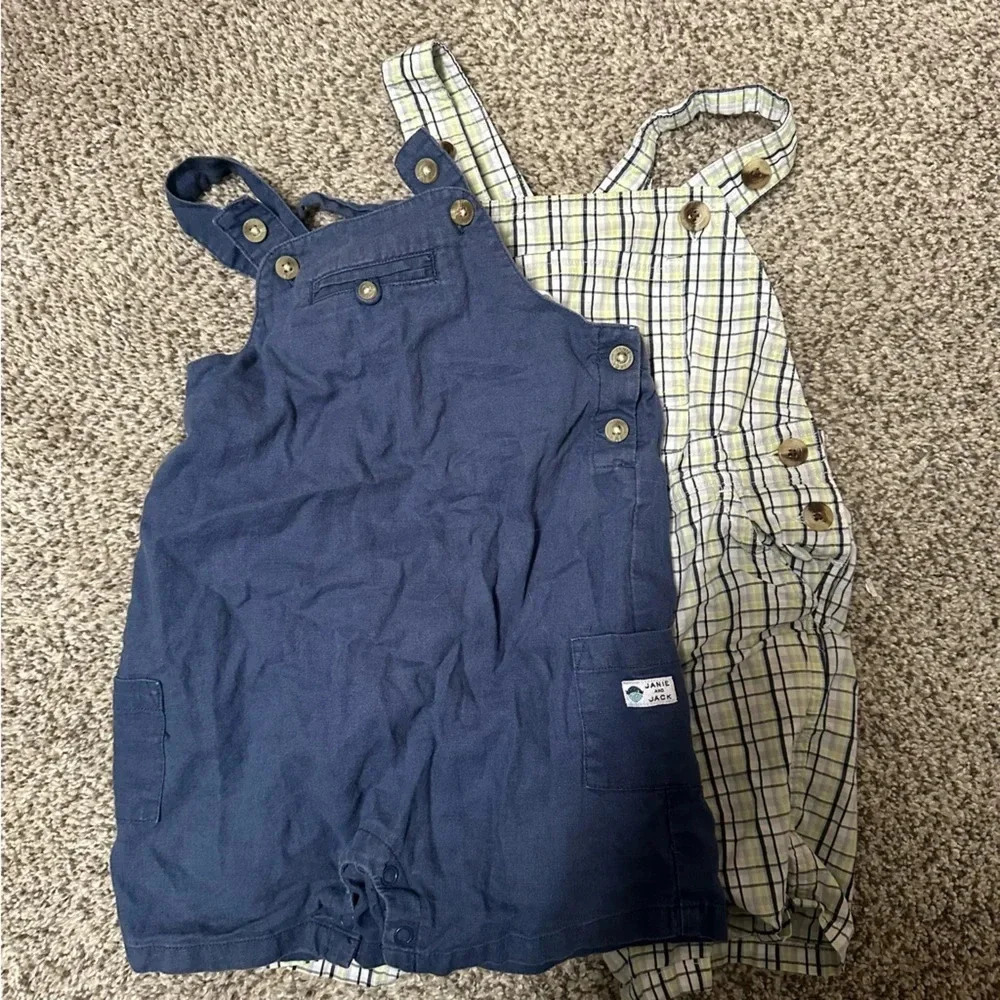 Bundle Janie and Jack Linen Cotton Short Overall Jumper  12-18 Months